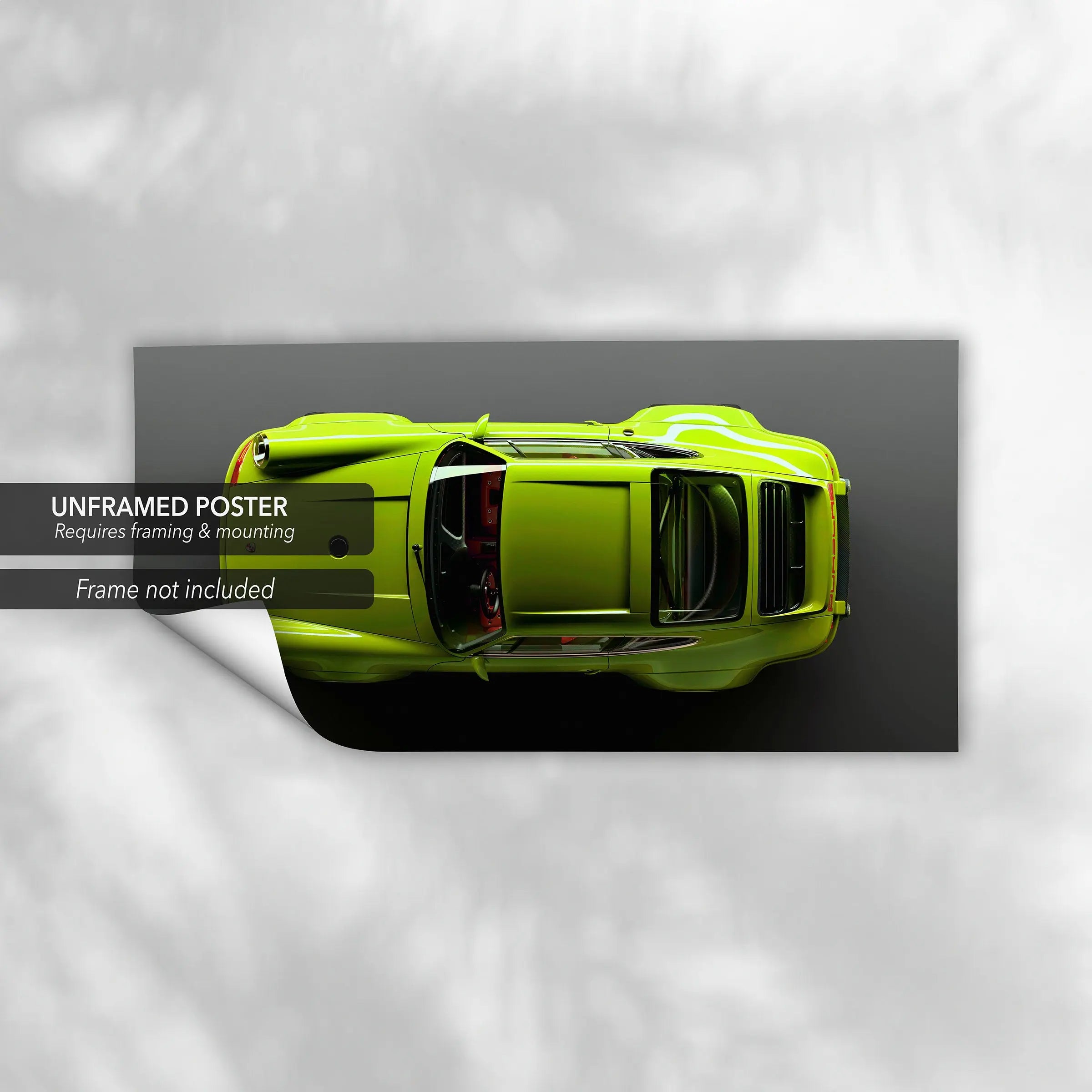 Light Green Porsche Top Canvas Wall Art | Poster Print Canvastoria