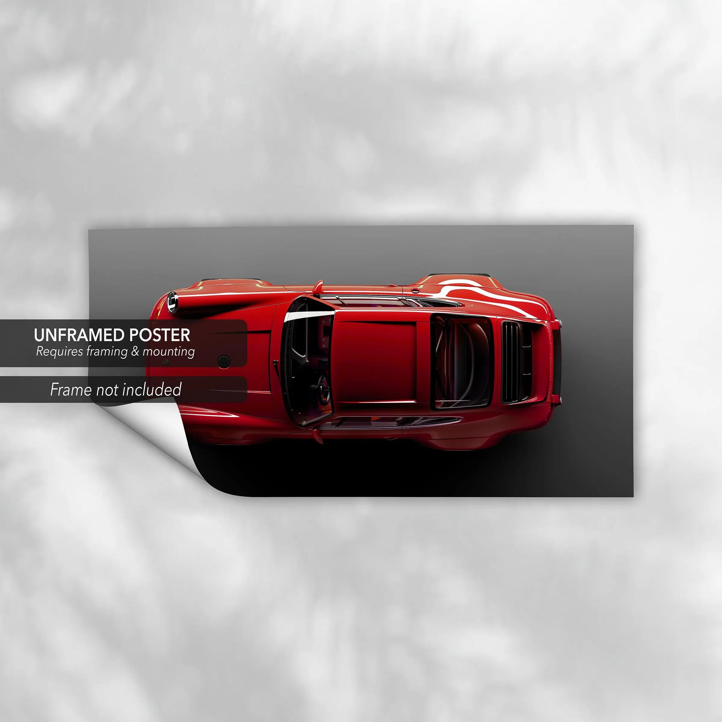 Red Porsche Top Canvas Wall Art | Poster Print Canvastoria