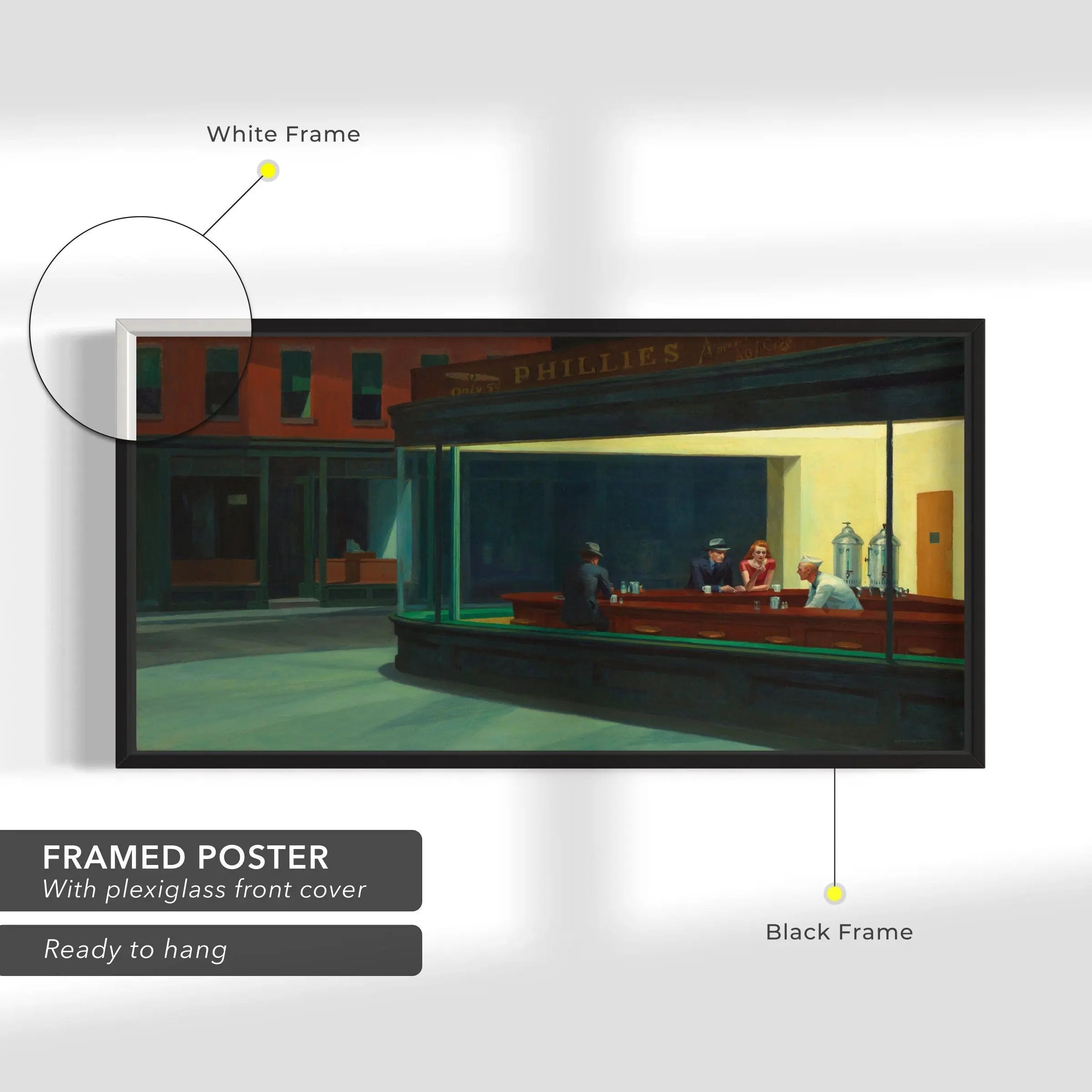 Edward Hopper 'Nighthawks' 1942 Canvas Wall Art | Poster Print Canvastoria