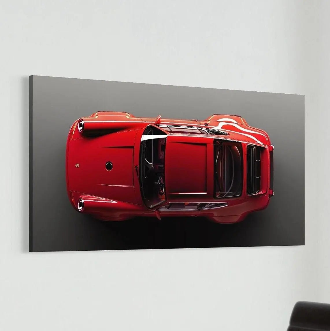 Red Porsche Top Canvas Wall Art | Poster Print Canvastoria