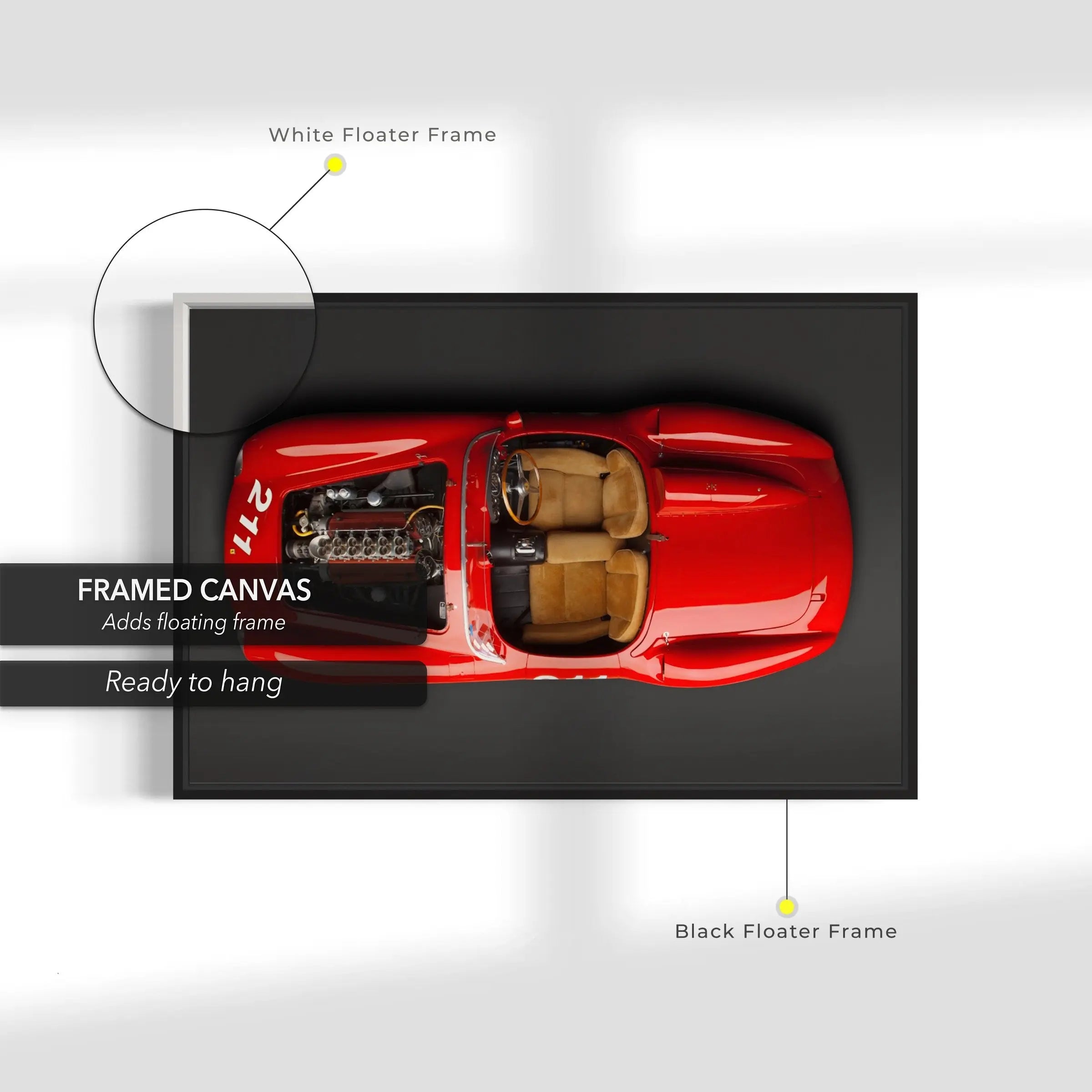 Red Ferrari 625 Spider Canvas Wall Art | Poster Print - Canvastoria