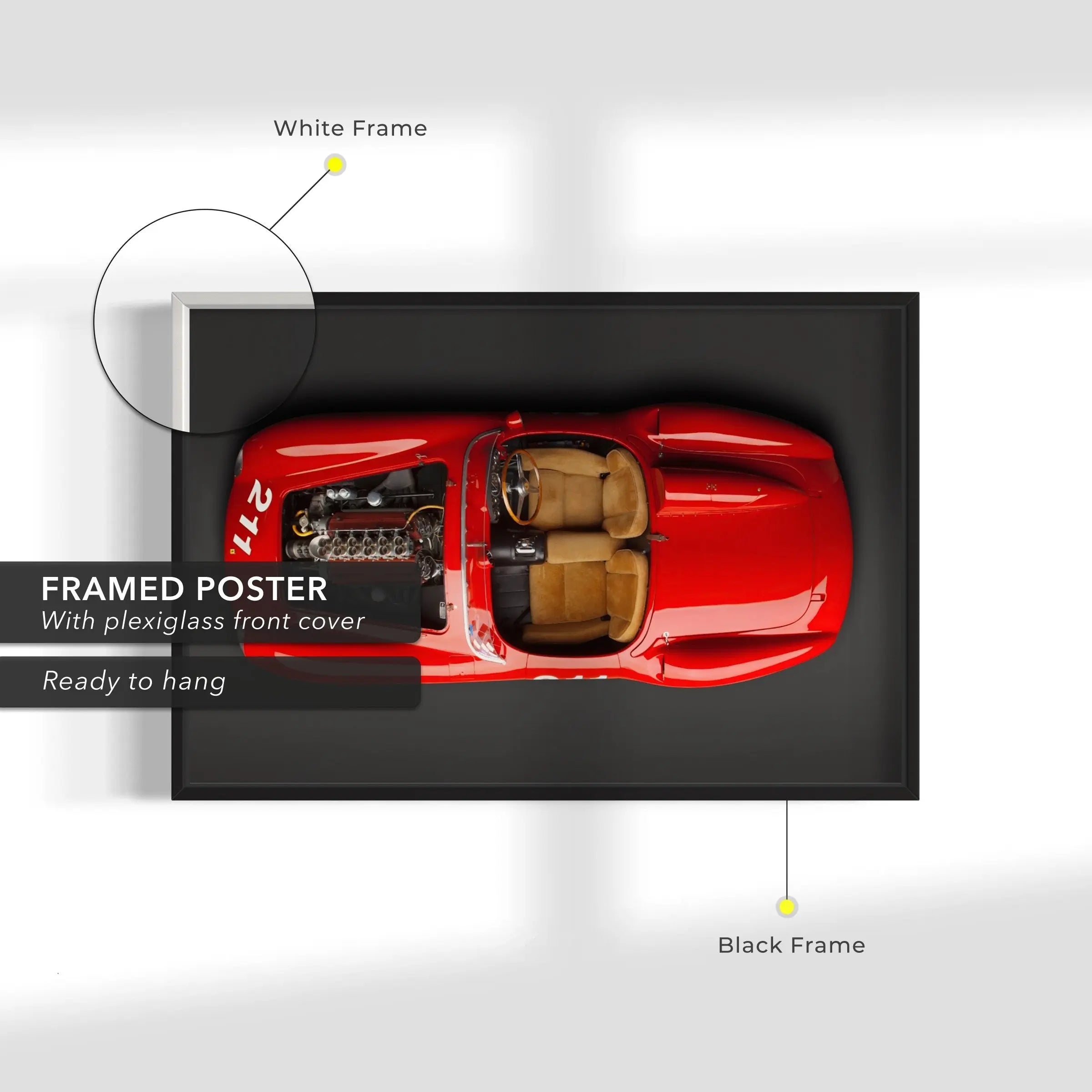 Red Ferrari 625 Spider Canvas Wall Art | Poster Print - Canvastoria