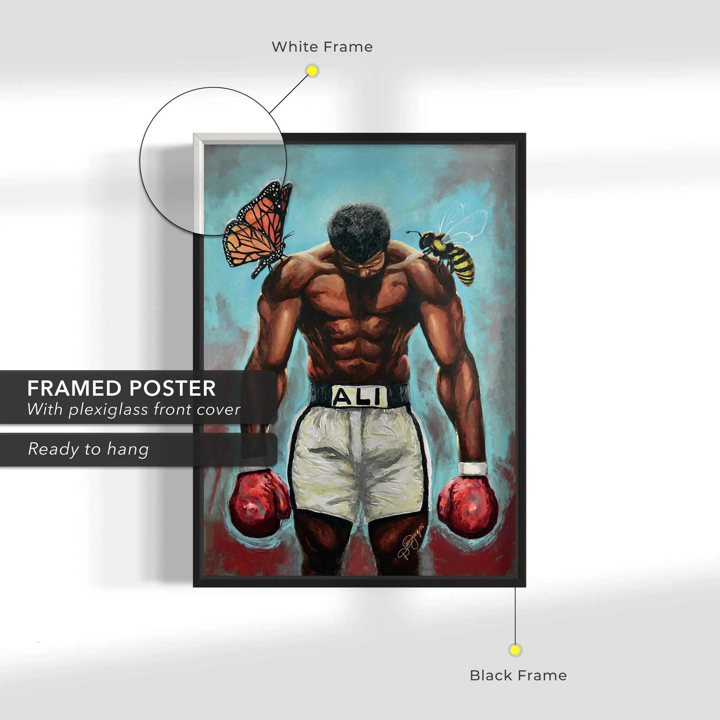 Muhammad Ali - Float Like a Butterfly, Sting Like a Bee Canvas Wall Art | Poster Print - Canvastoria