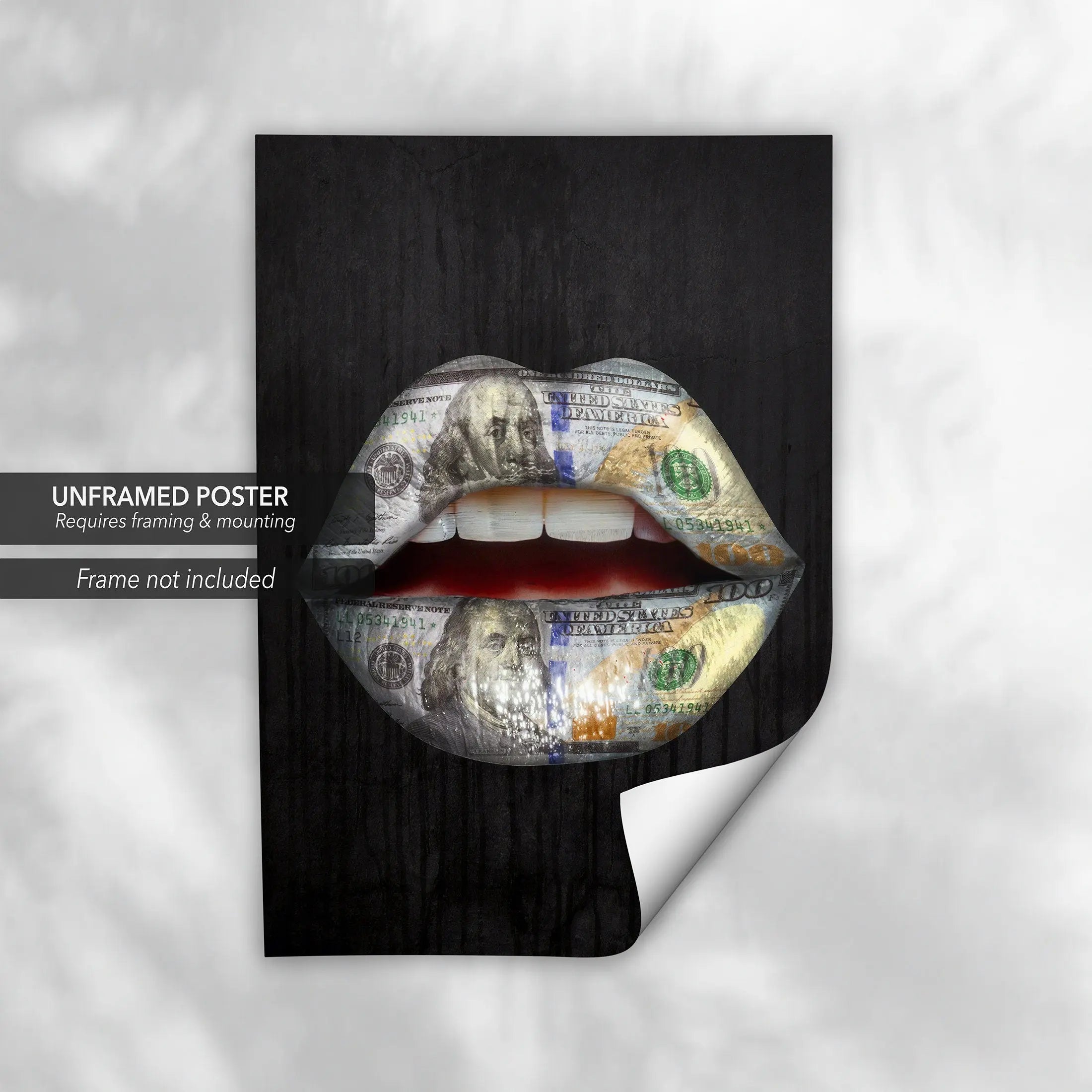 Expensive Taste Lips Canvas Wall Art | Poster Print Canvastoria