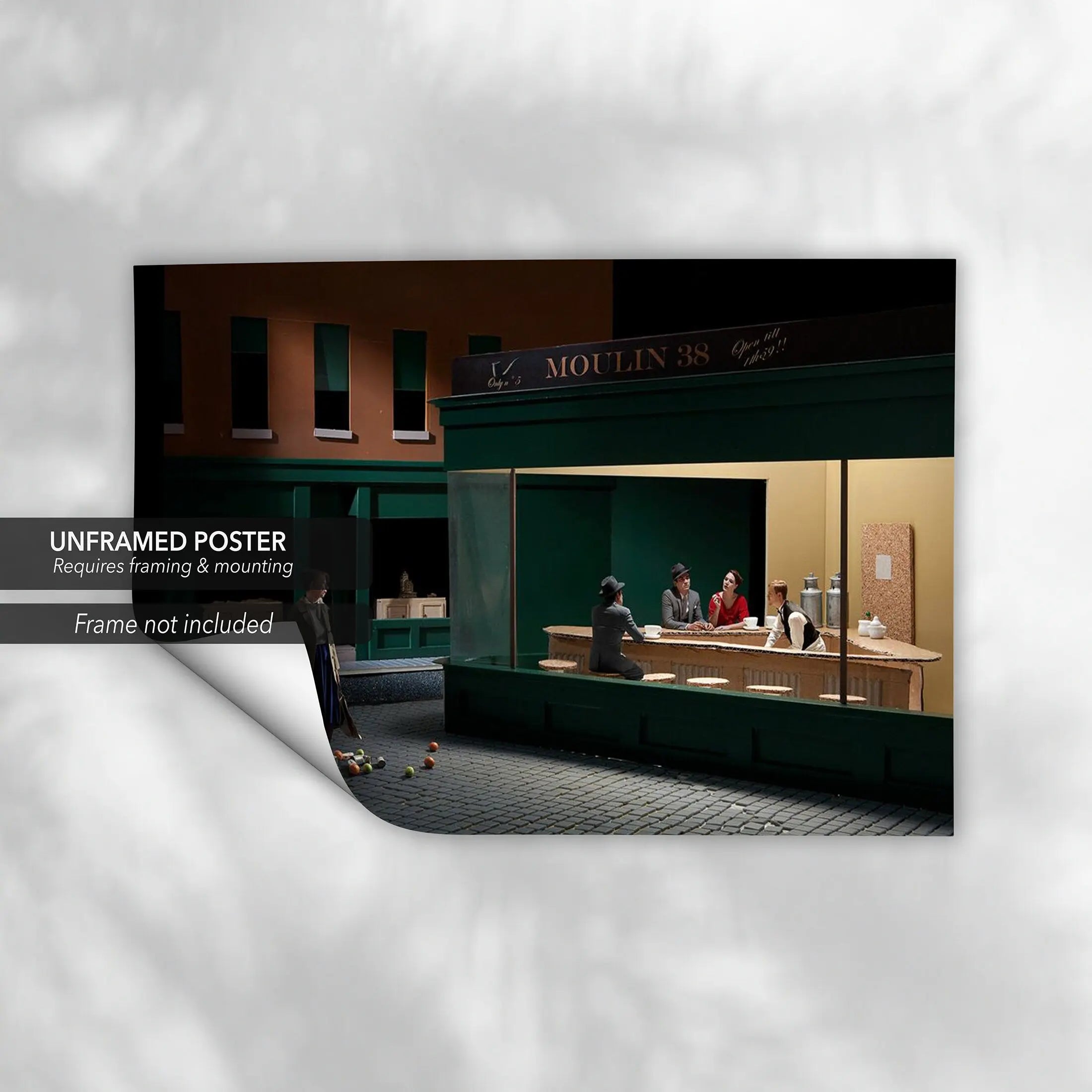 Nicolas Velter 'Moulin 38 Nighthawks' Canvas Wall Art | Poster Print Canvastoria