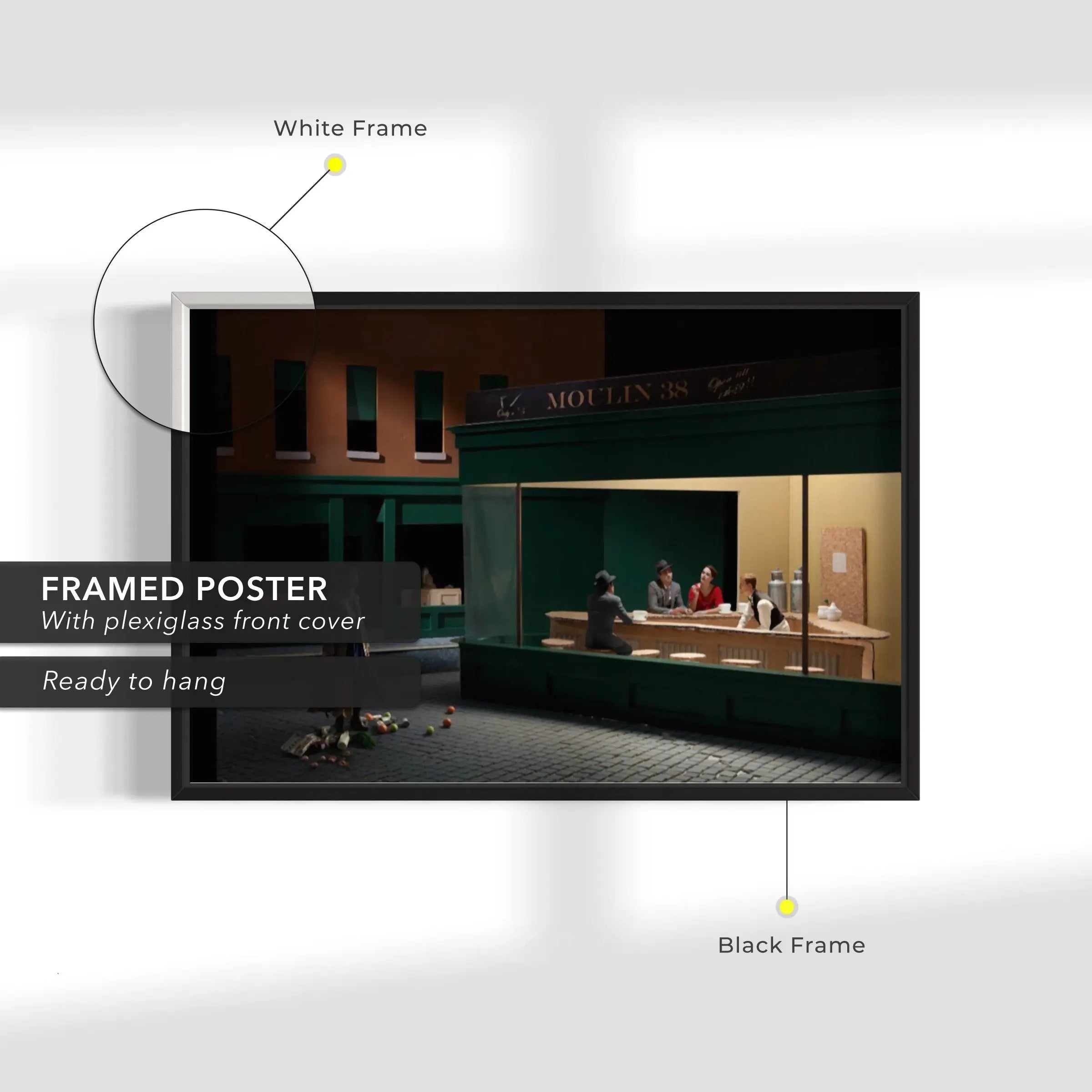 Nicolas Velter 'Moulin 38 Nighthawks' Canvas Wall Art | Poster Print Canvastoria