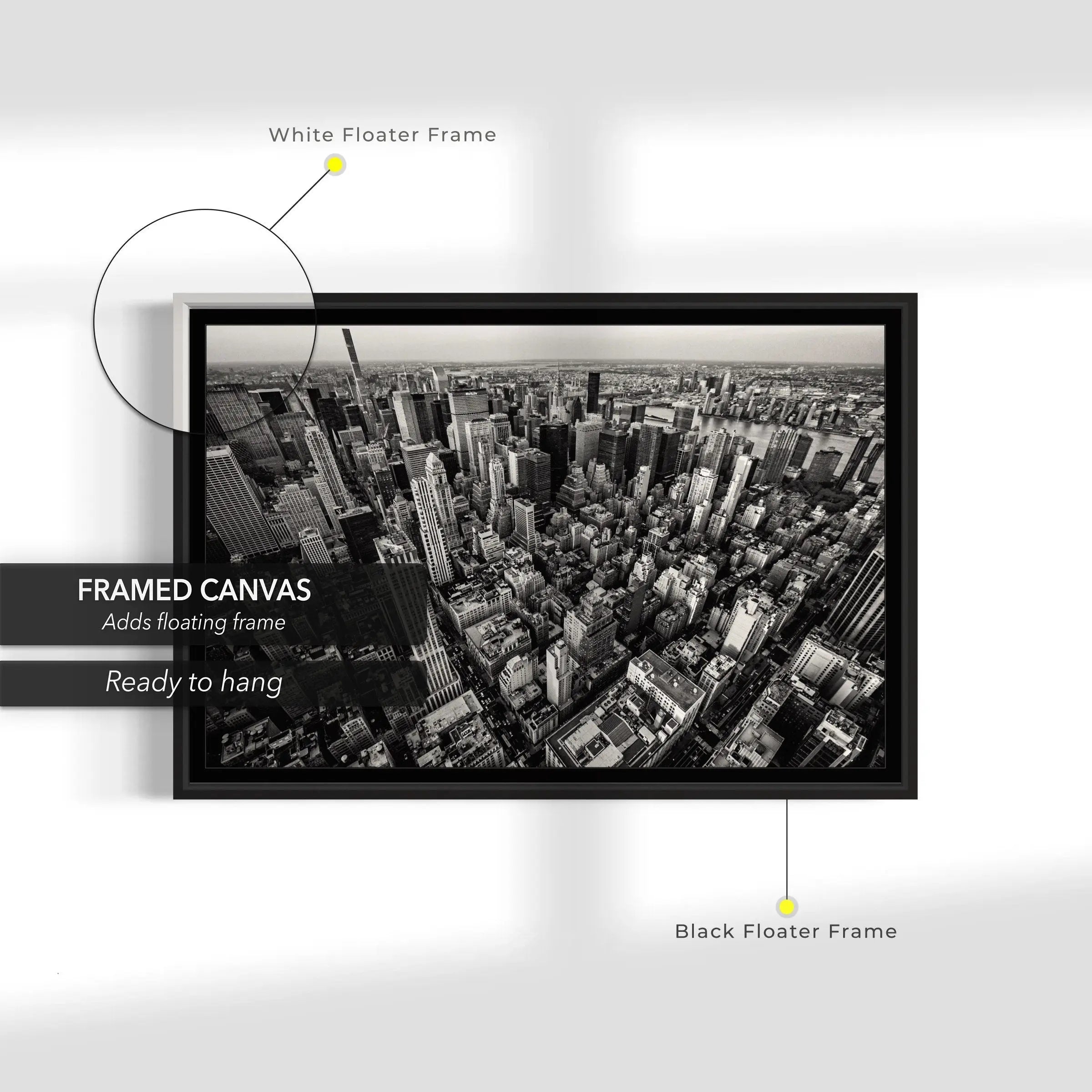 New York City Top View Canvas Wall Art | Poster Print Canvastoria