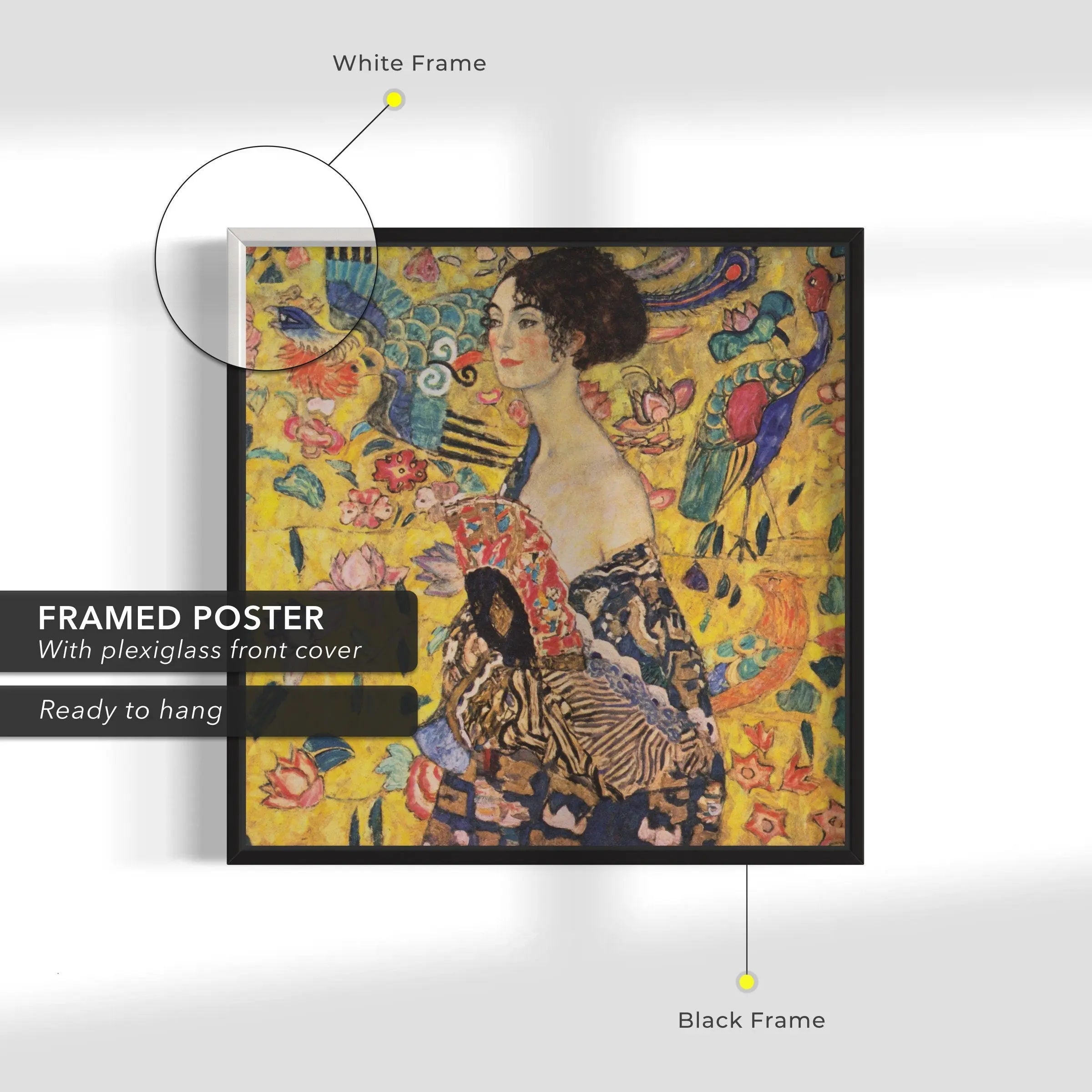 Gustav Klimt ‘Lady with Fan’ Canvas Wall Art | Poster Print - Canvastoria