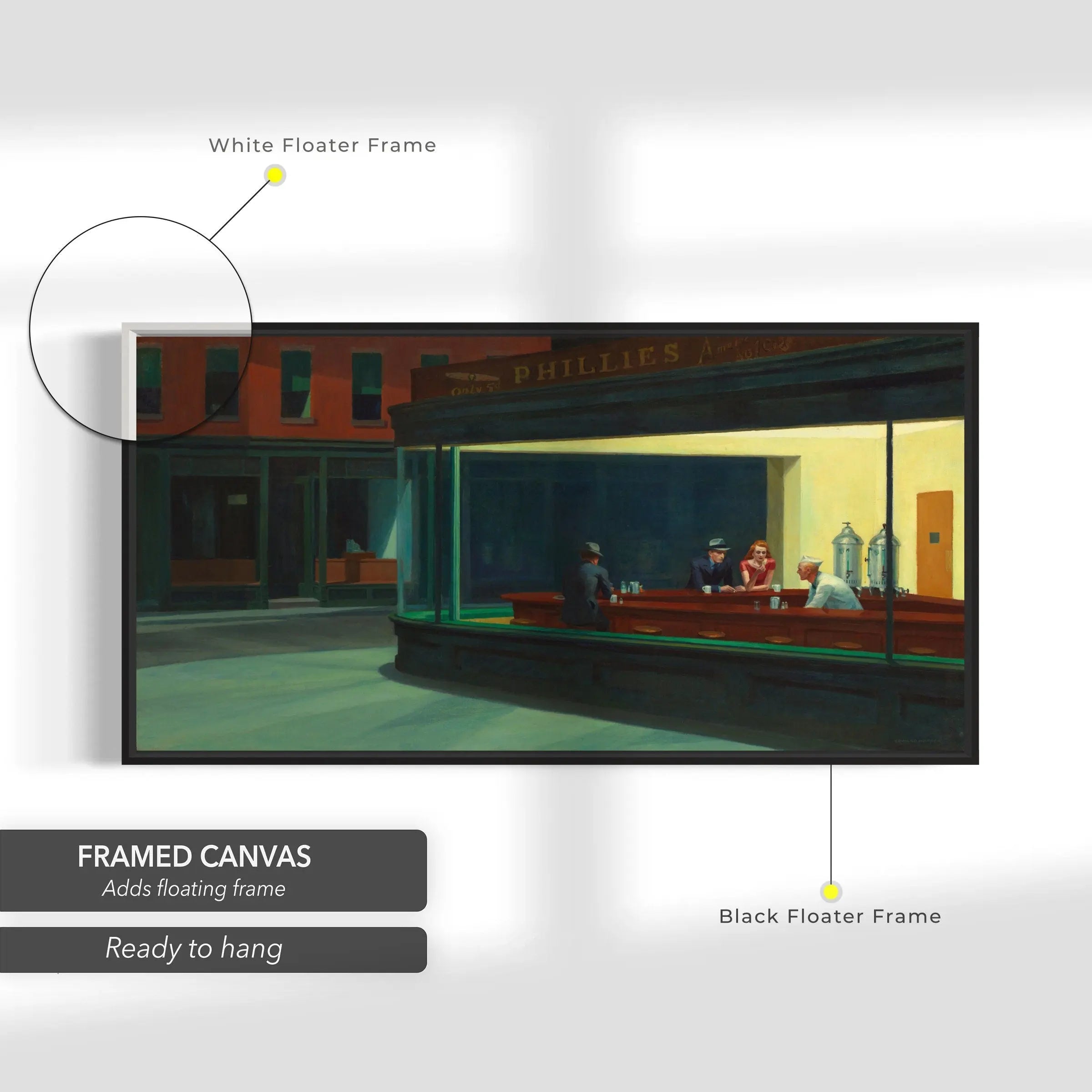 Edward Hopper 'Nighthawks' 1942 Canvas Wall Art | Poster Print Canvastoria