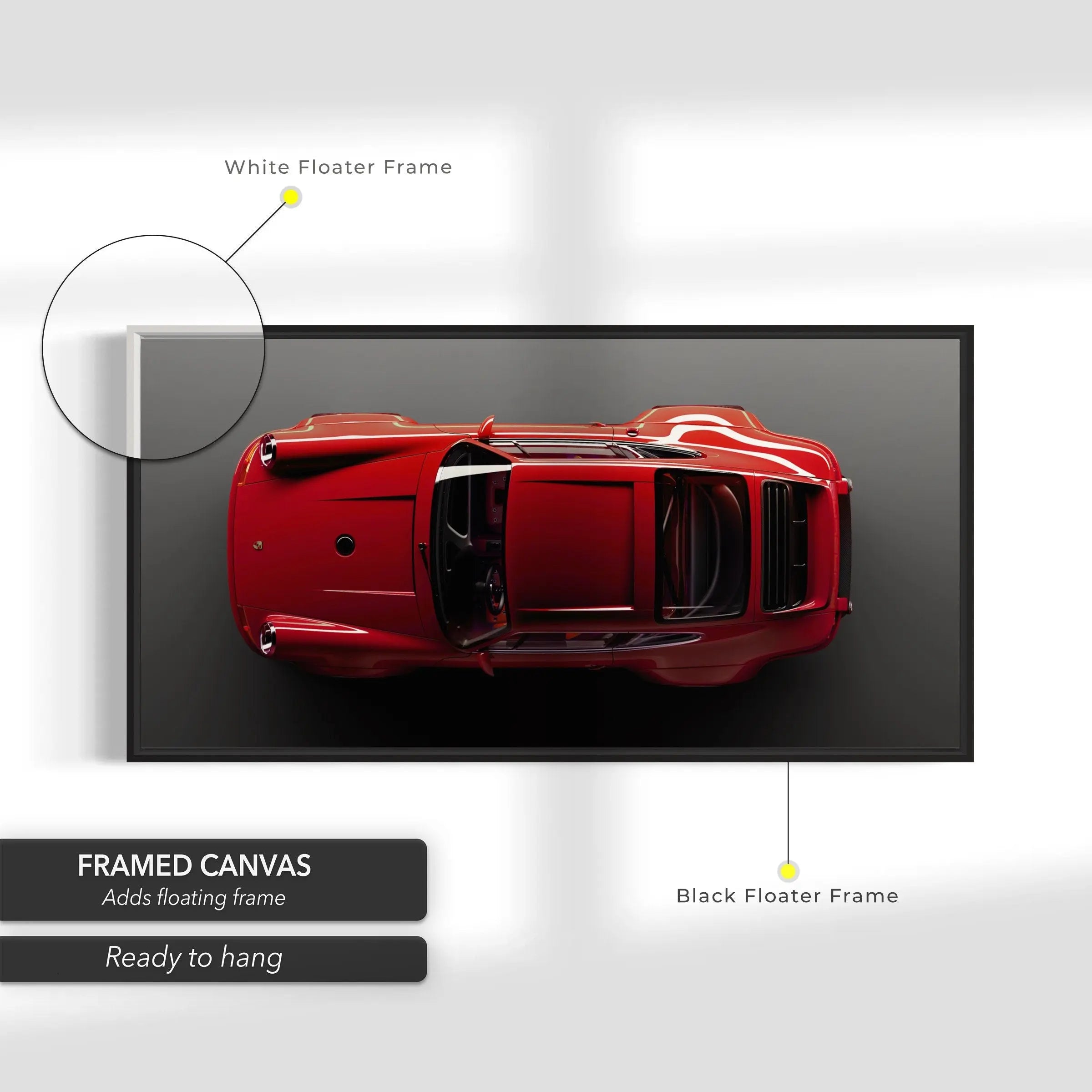 Red Porsche Top Canvas Wall Art | Poster Print Canvastoria