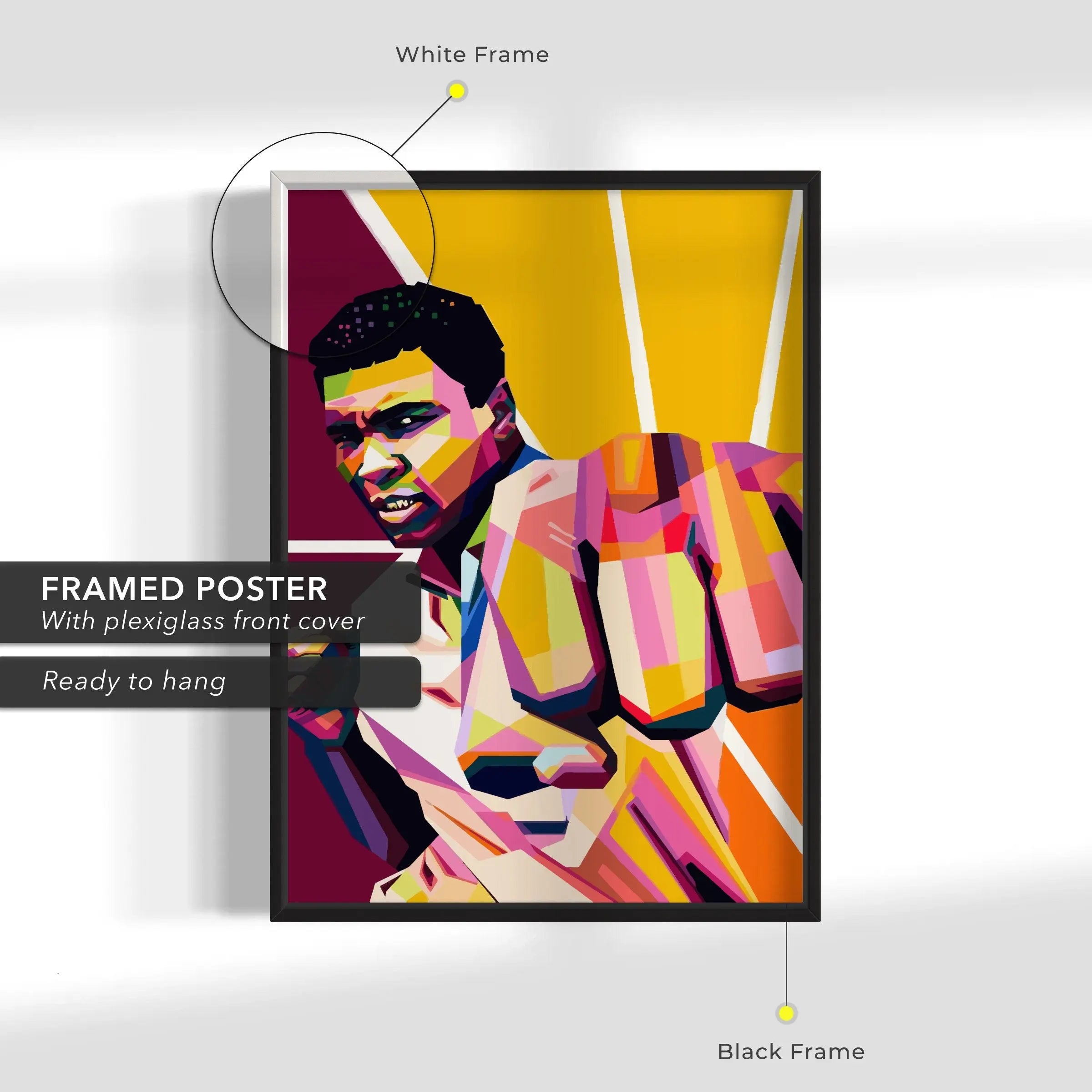 Muhammad Ali ’Kick Wpap Art Colors’ Canvas Wall Art | Poster Print - Canvastoria