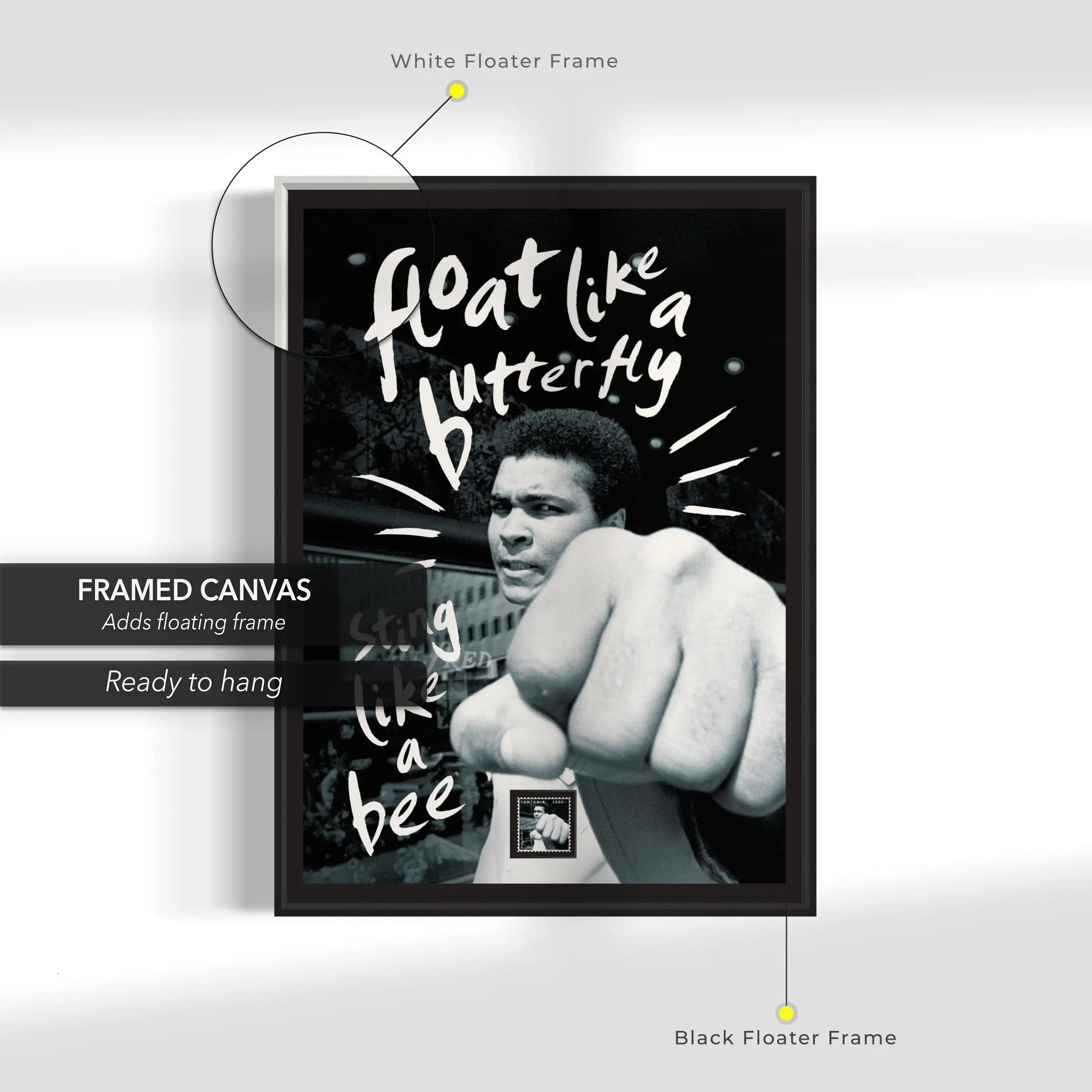 Float Like a Butterfly Sting Like a Bee Canvas Wall Art | Poster Print Canvastoria