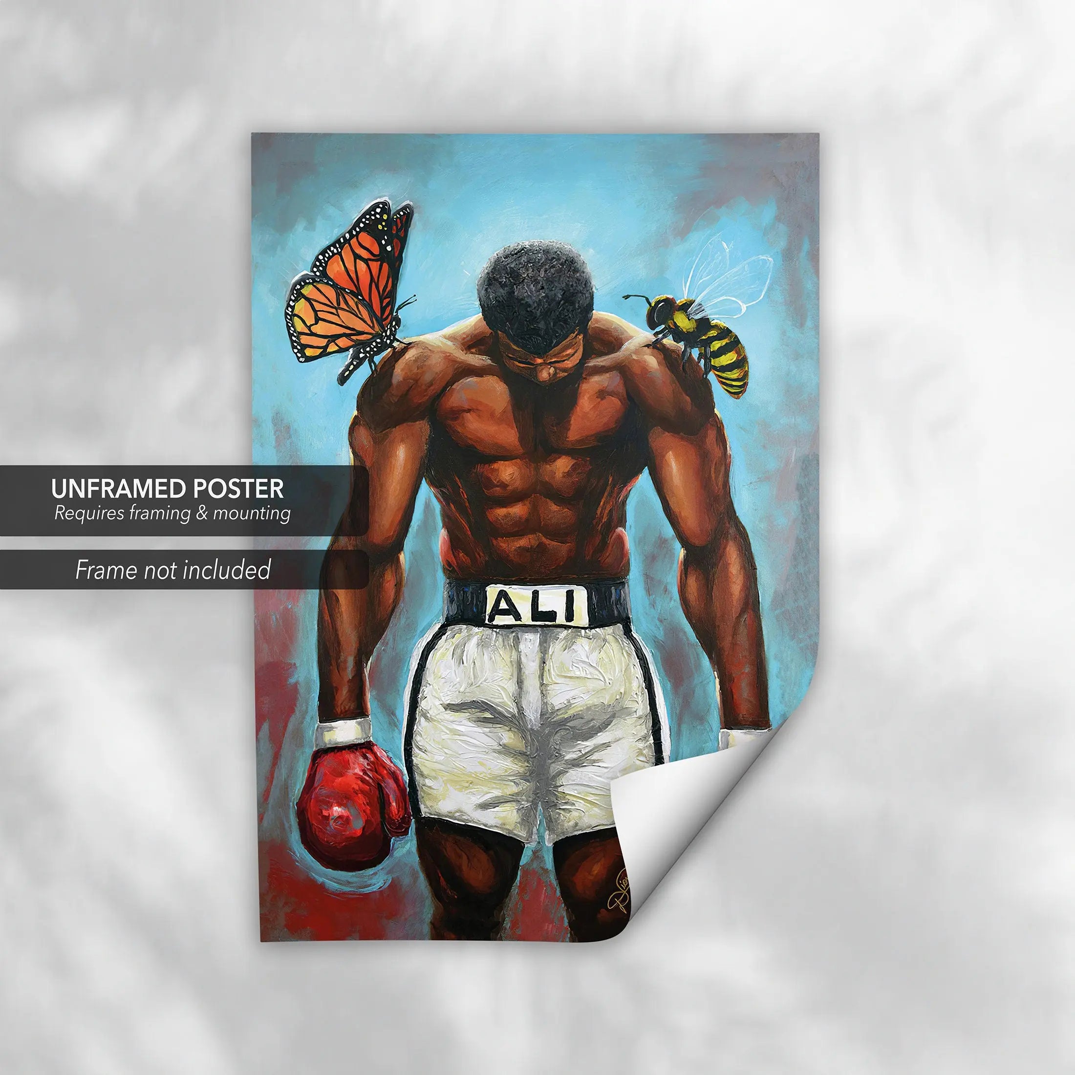 Muhammad Ali - Float Like a Butterfly, Sting Like a Bee Canvas Wall Art | Poster Print - Canvastoria