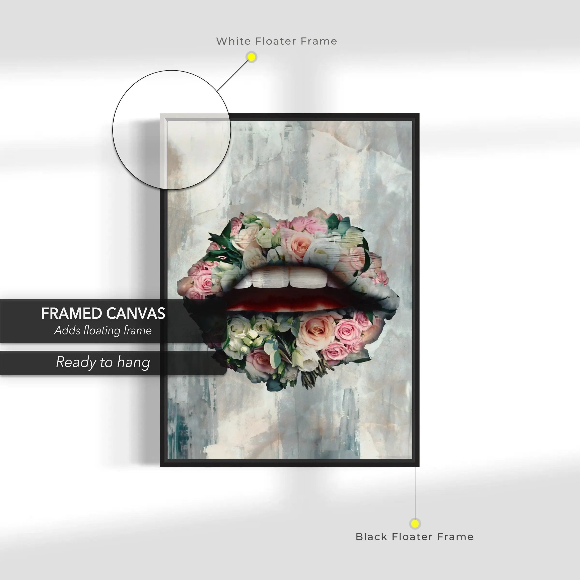 Beauty Bouquet Lips Canvas Wall Art | Poster Print Canvastoria