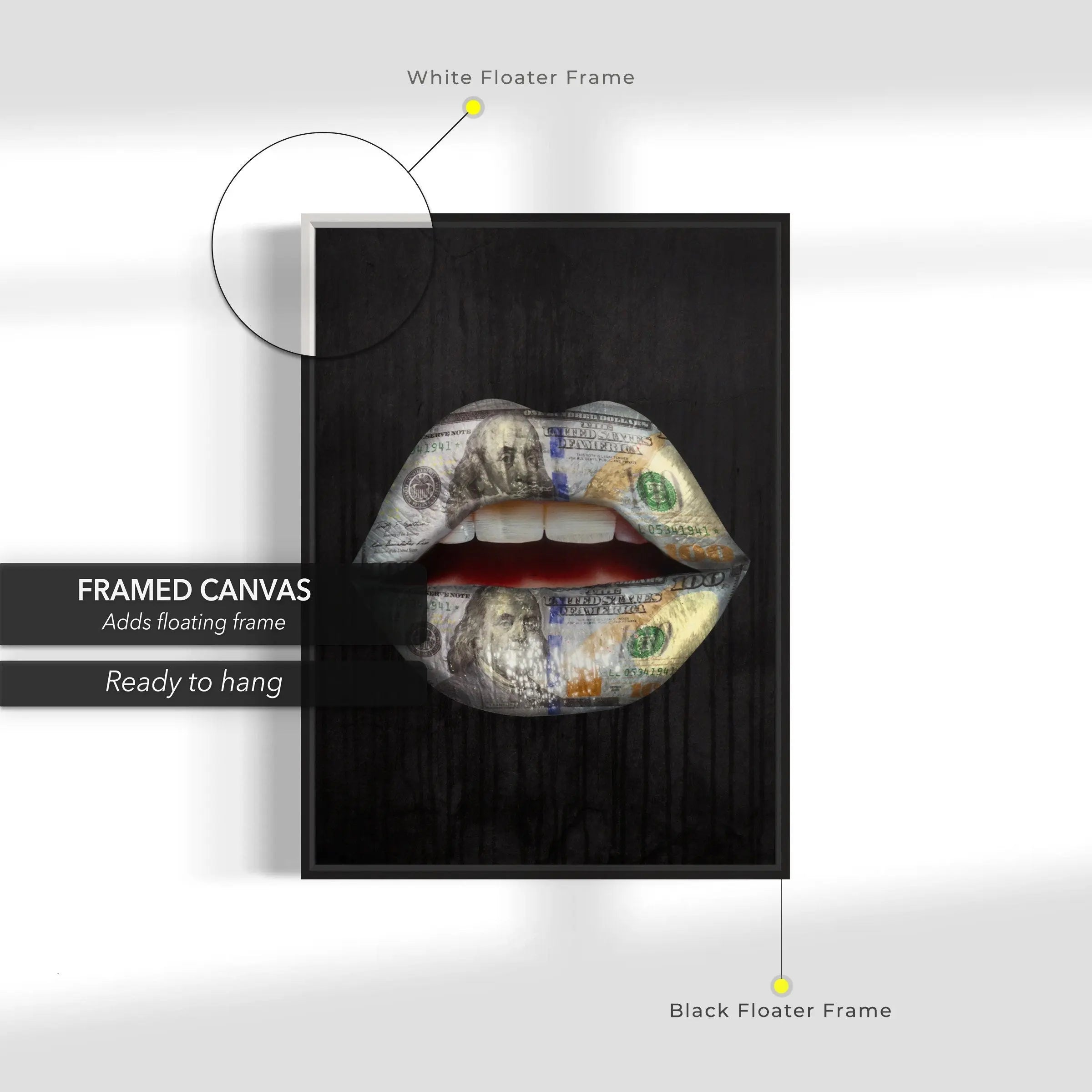 Expensive Taste Lips Canvas Wall Art | Poster Print Canvastoria