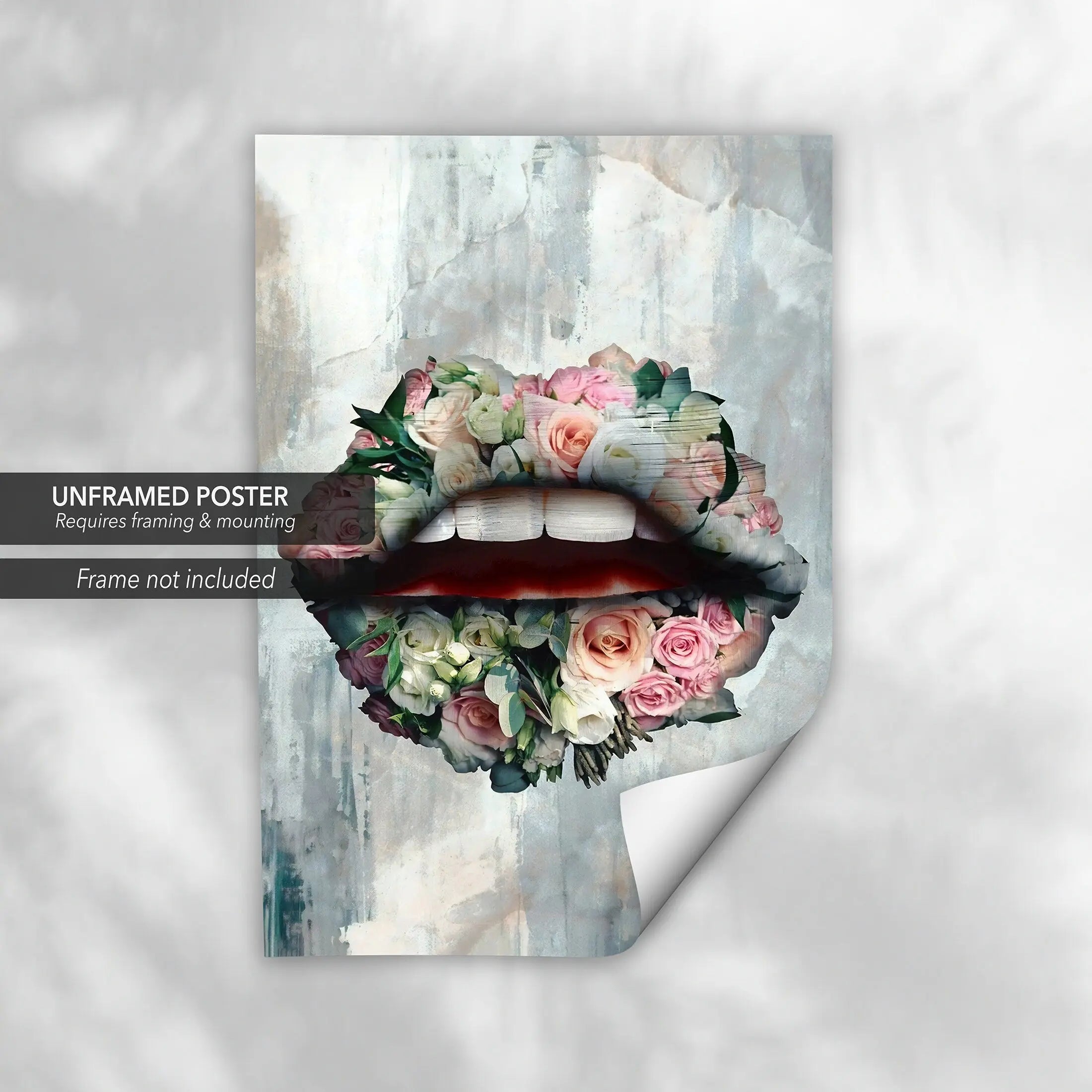 Beauty Bouquet Lips Canvas Wall Art | Poster Print Canvastoria