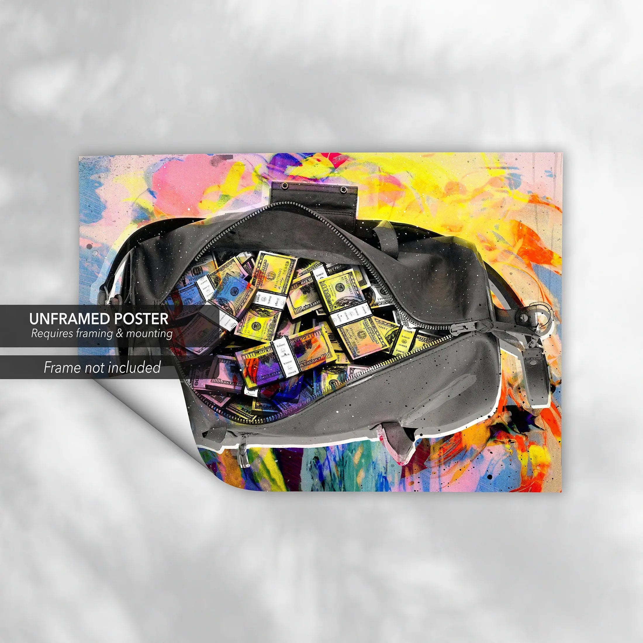 Secure the Money Bag Canvas Wall Art | Poster Print Canvastoria