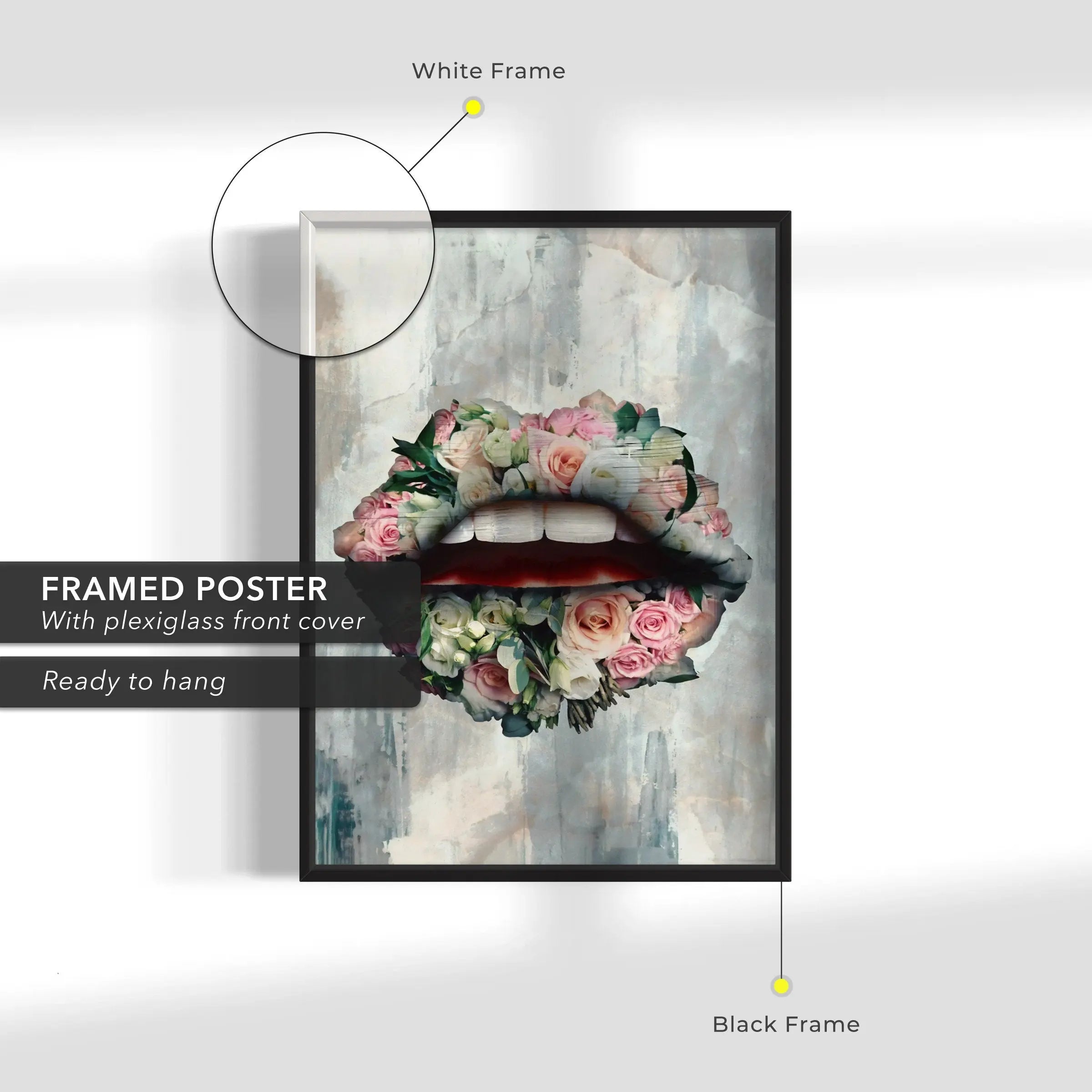 Beauty Bouquet Lips Canvas Wall Art | Poster Print Canvastoria