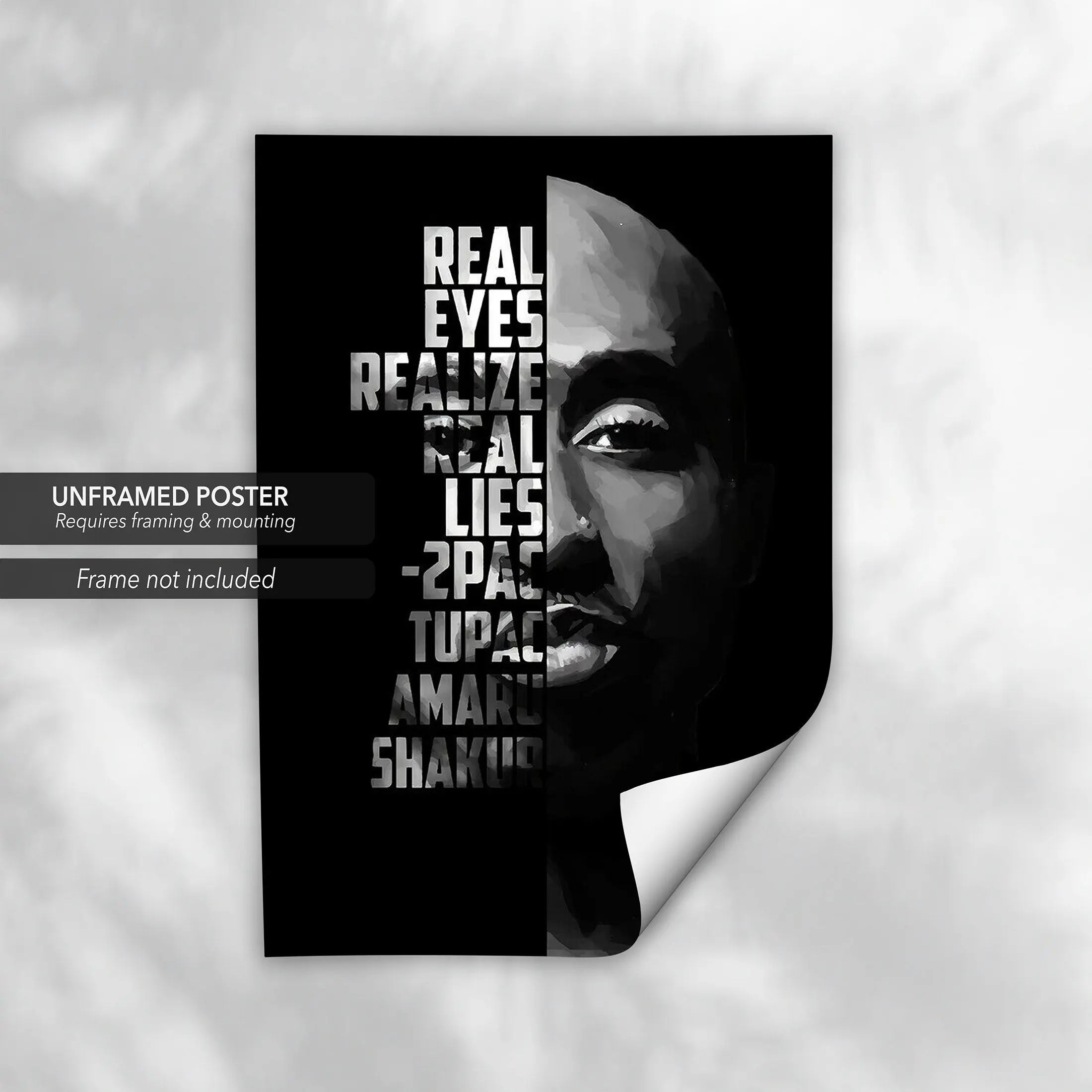 Realize Real Eyes - 2Pac Canvas Wall Art | Poster Print - Canvastoria