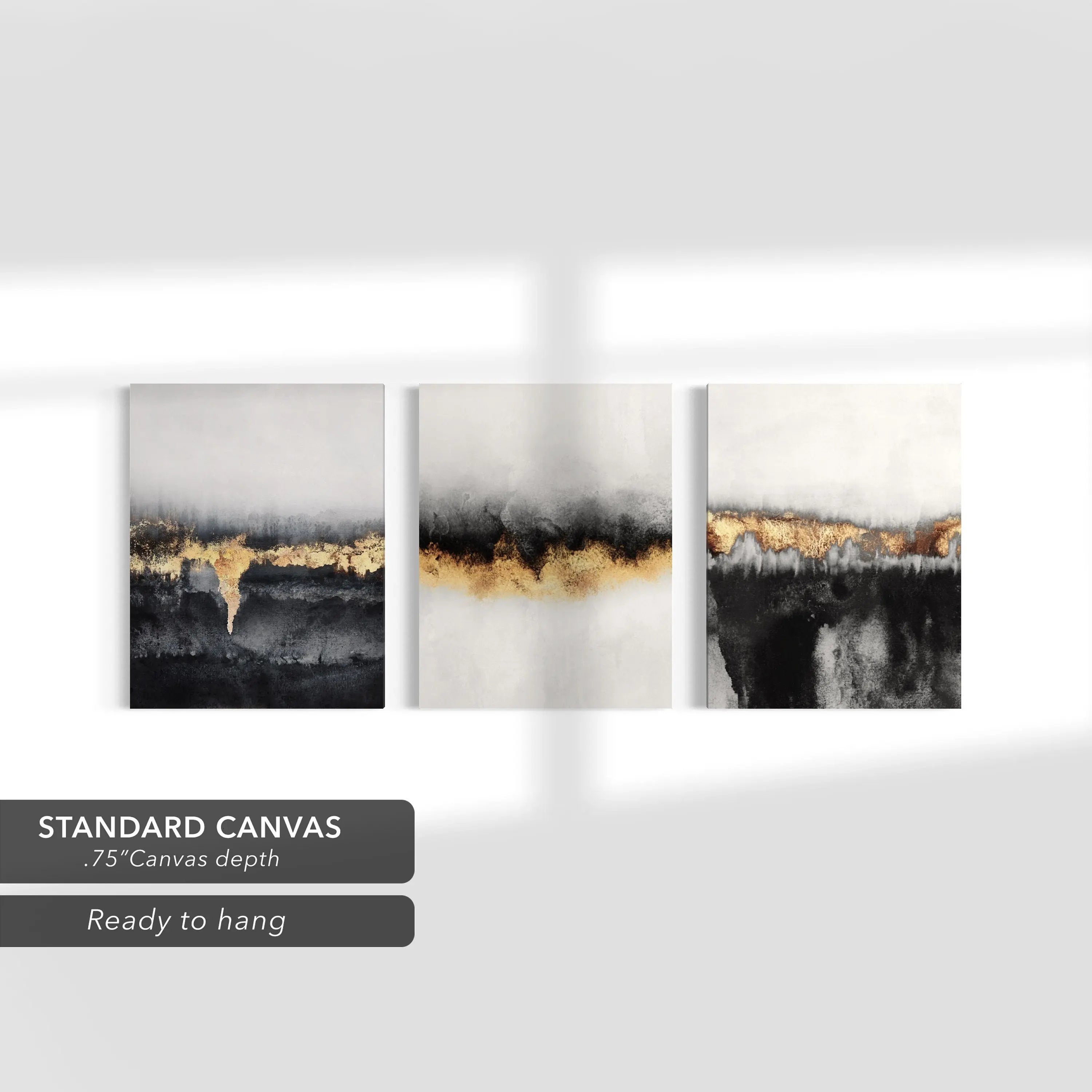 Golden Abstract Mix Bundle Canvas Wall Art | Poster Print - Canvastoria