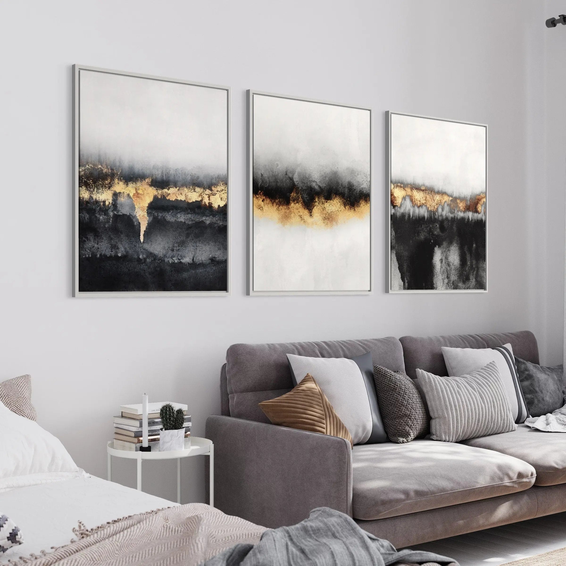 Golden Abstract Mix Bundle Canvas Wall Art | Poster Print - Canvastoria