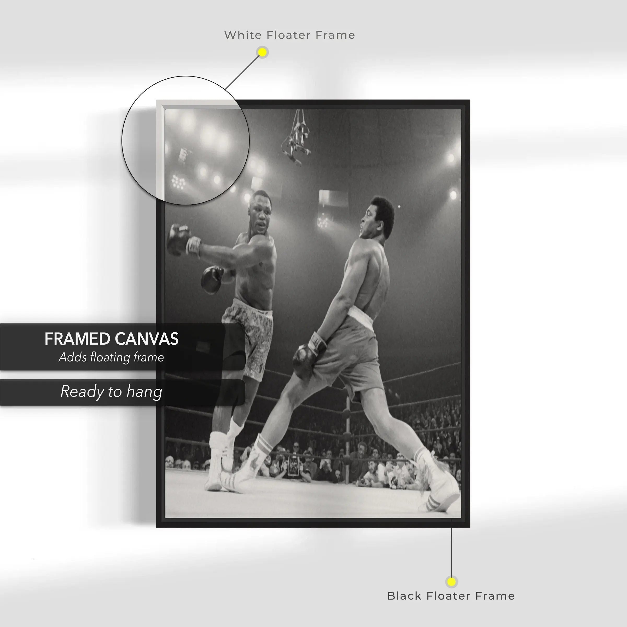 Muhammad Ali Float Butterfly Canvas Wall Art | Poster Print Canvastoria