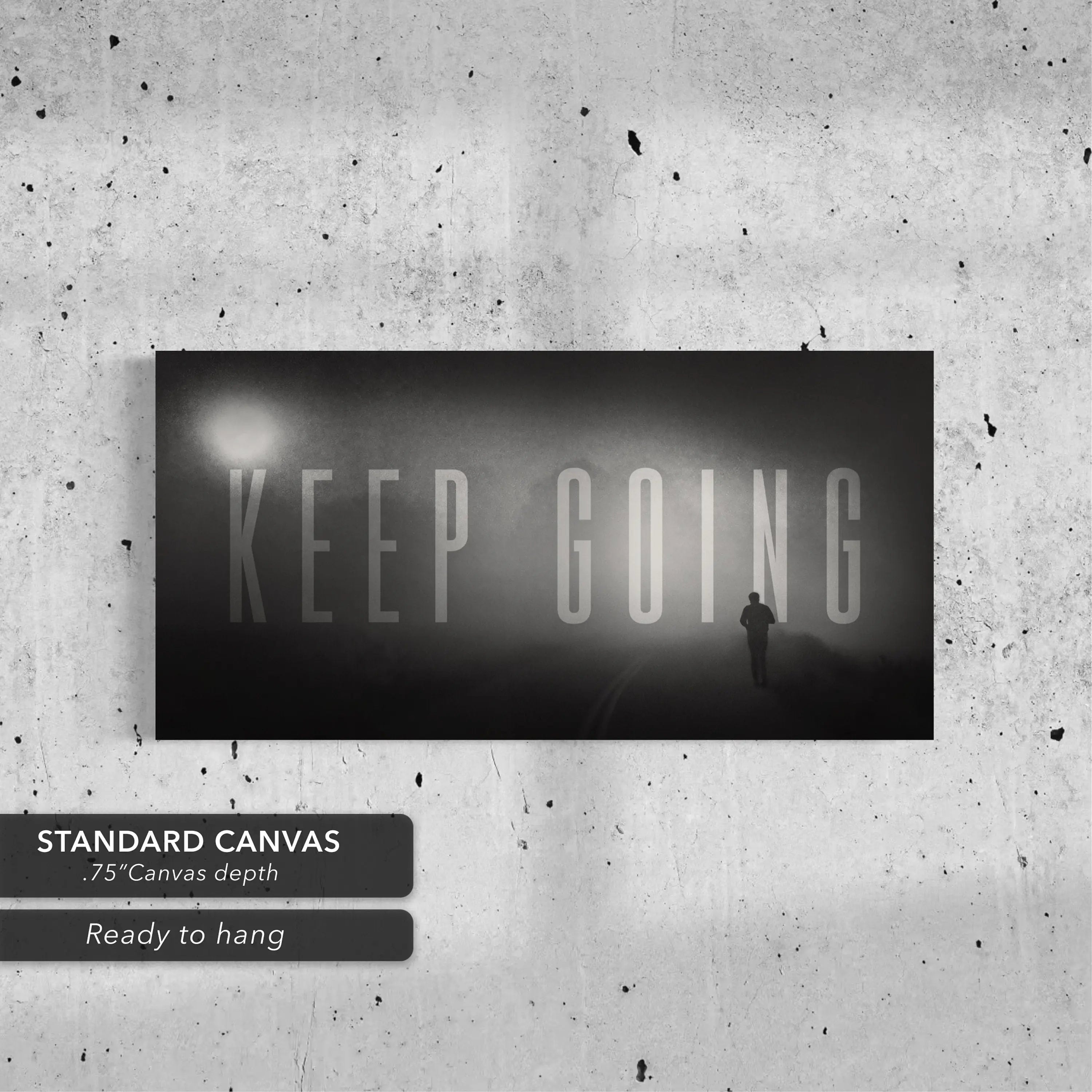 Muhammad Ali 'Keep Going' Black & White Canvas Wall Art | Poster Print - Canvastoria