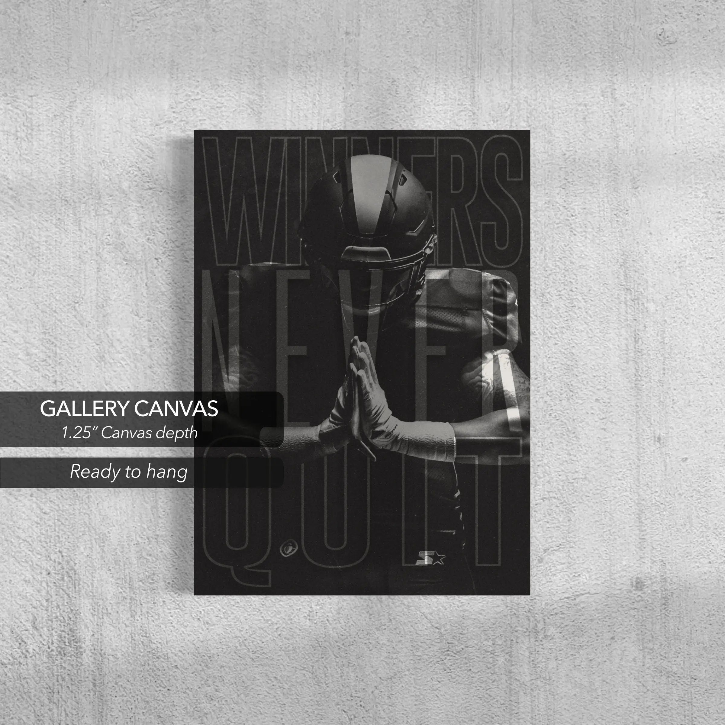 NFL ‘Winners Never Quit’ Canvas Wall Art | Poster Print - Canvastoria