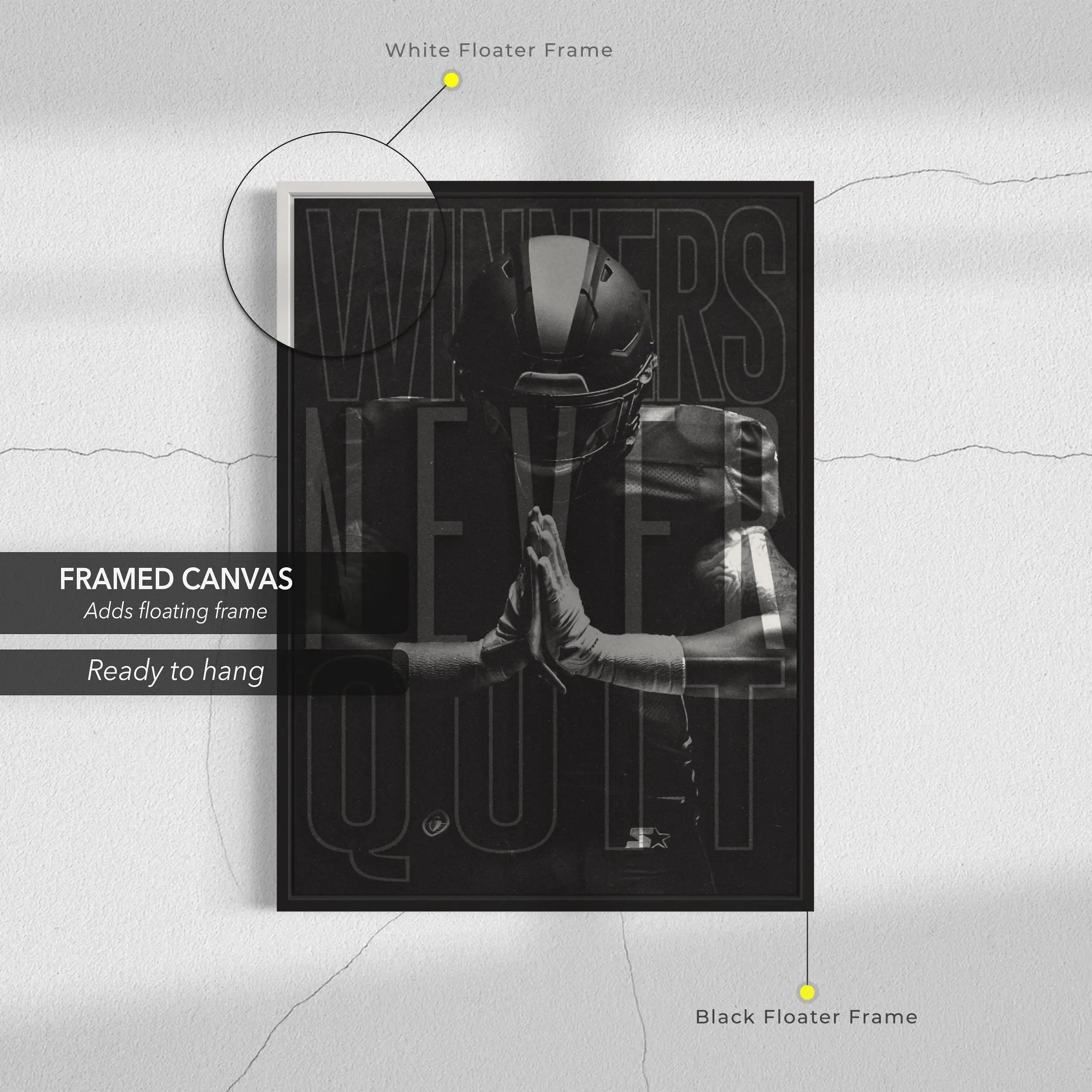 NFL ‘Winners Never Quit’ Canvas Wall Art | Poster Print - Canvastoria