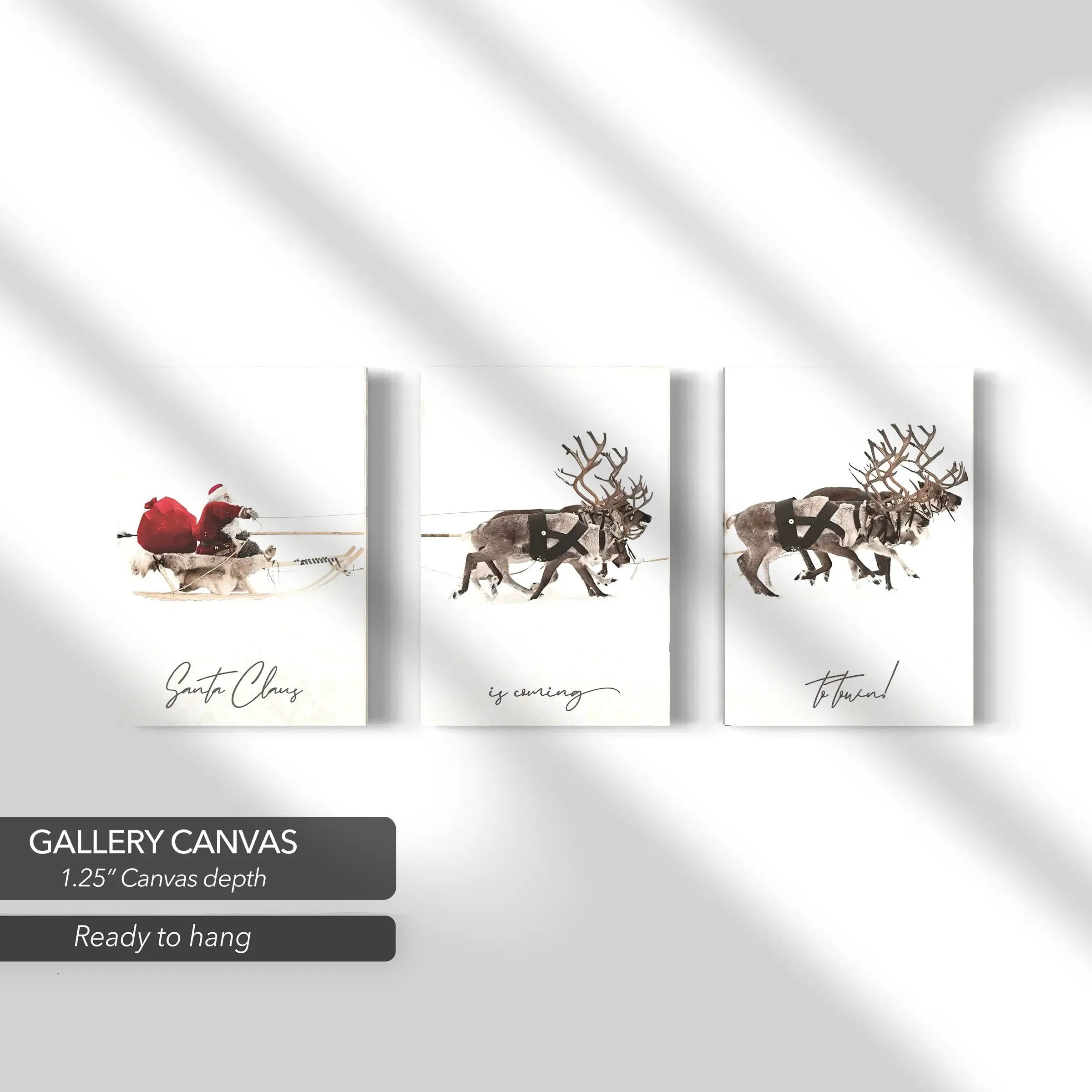 Santa Claus is Coming Set of 3 Canvas Art | Poster Print Canvastoria