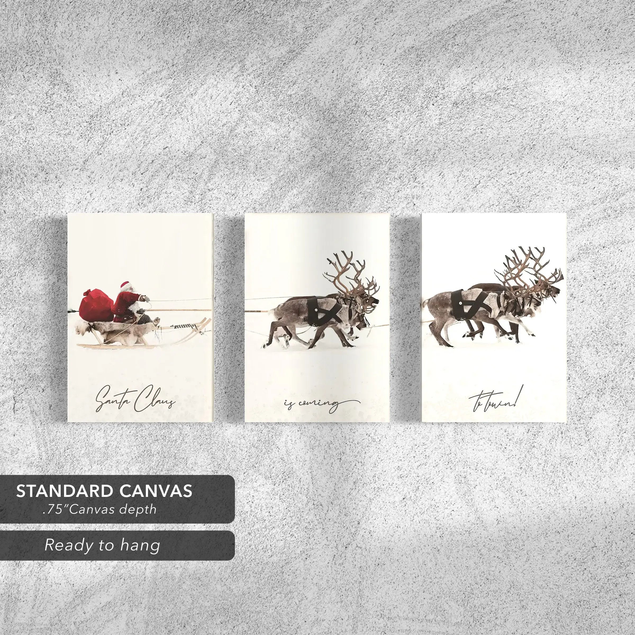 Santa Claus is Coming Set of 3 Canvas Art | Poster Print Canvastoria