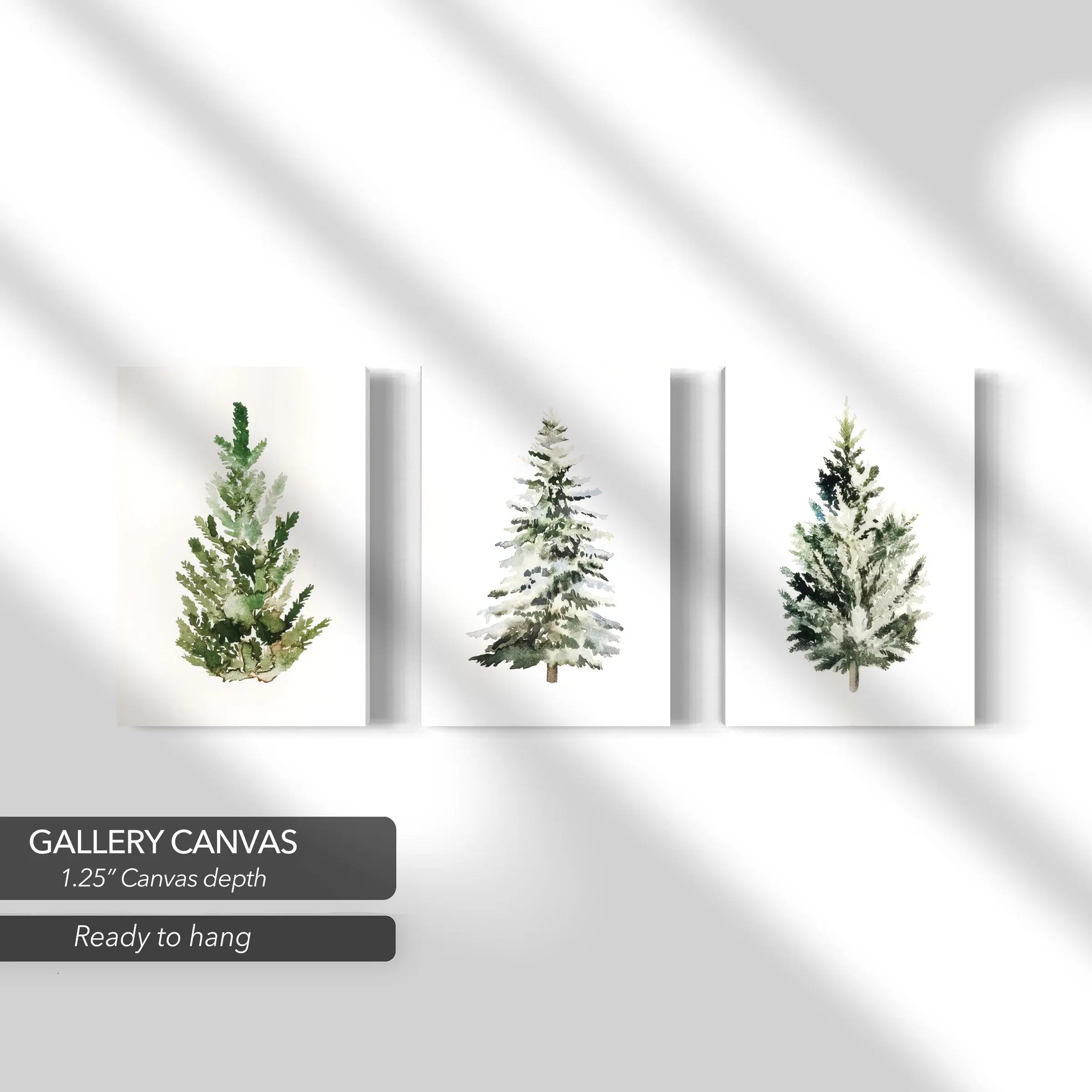 Christmas Tree Minimalist Set of 3 Canvas Art | Poster Print Canvastoria