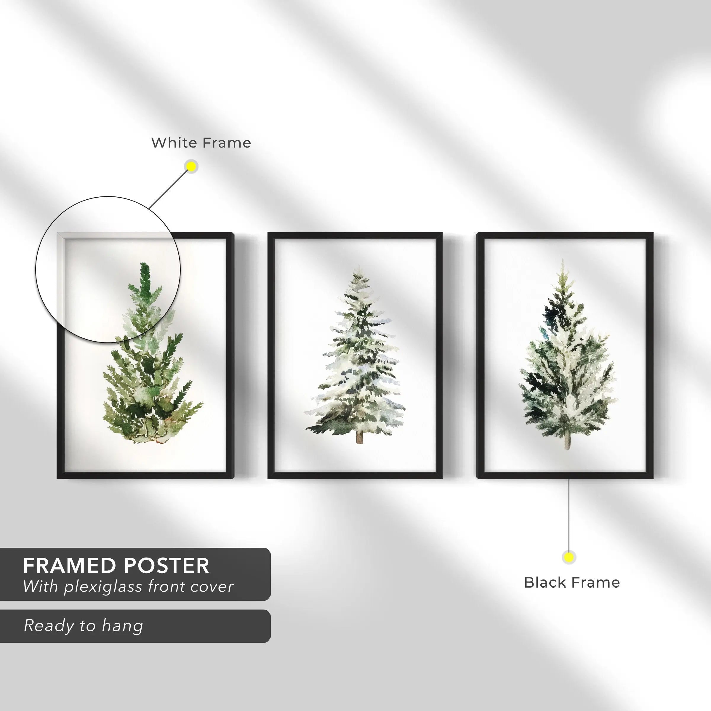 Christmas Tree Minimalist Set of 3 Canvas Art | Poster Print Canvastoria