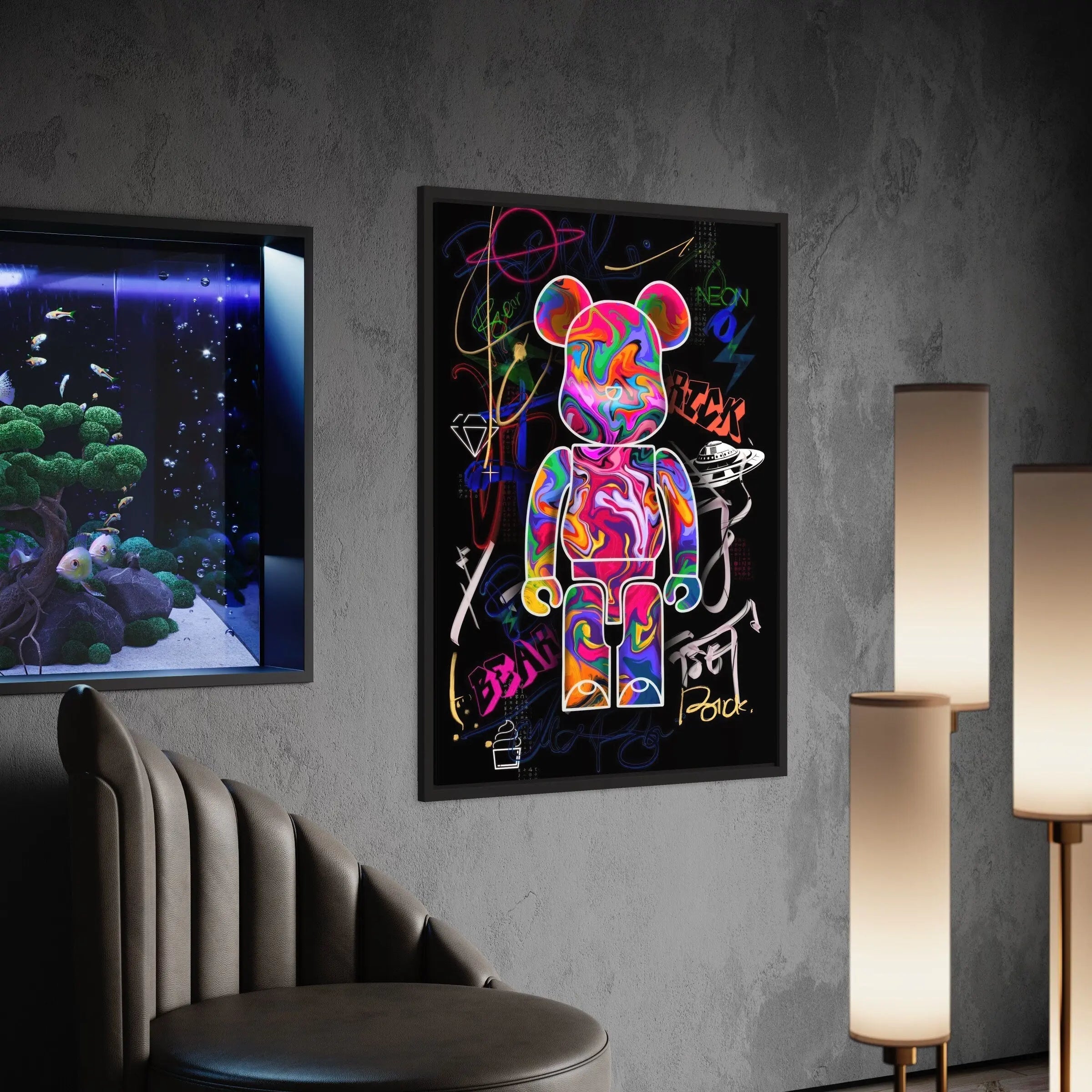 Funny Be@rbrick Modern Canvas Art | Poster Print Canvastoria