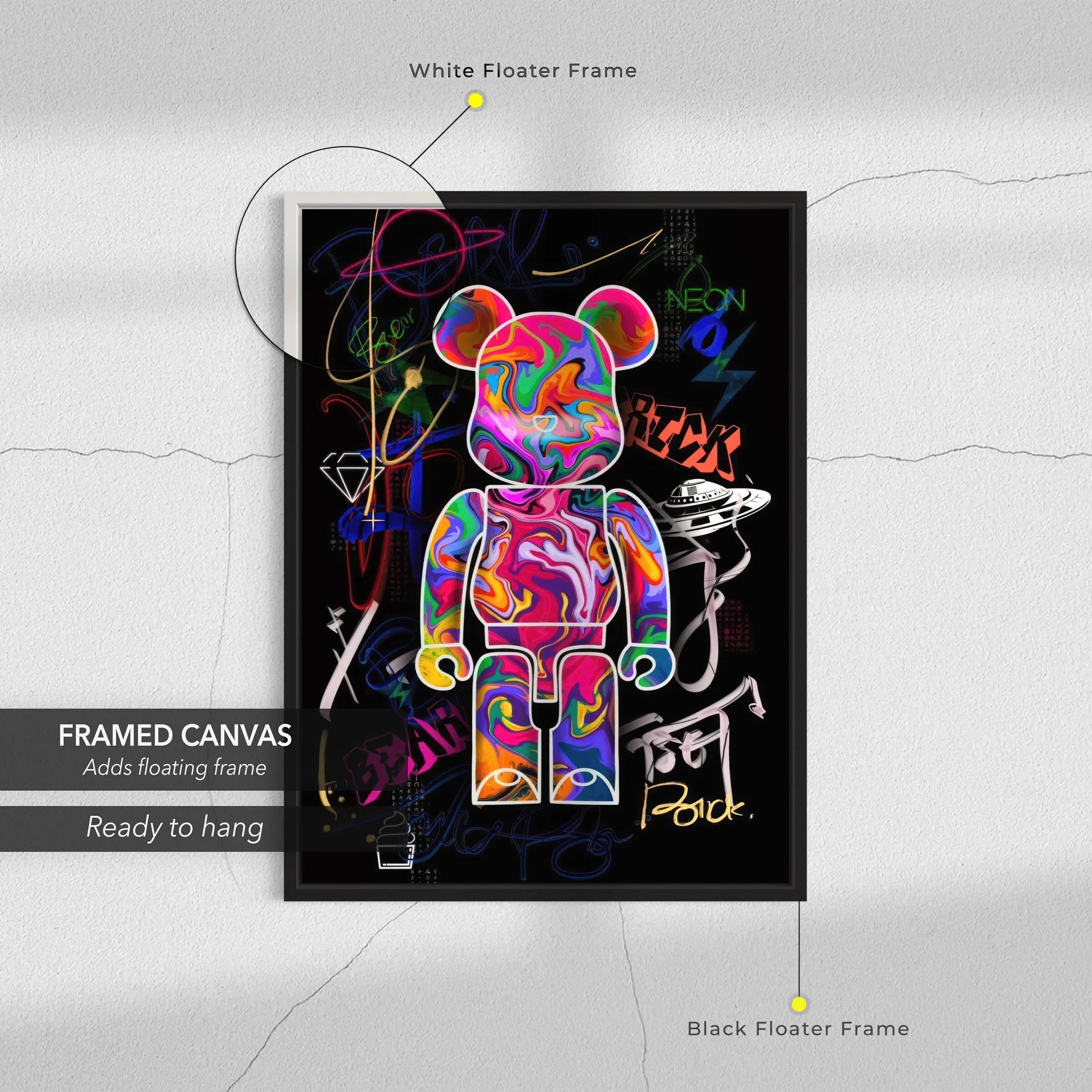 Funny Be@rbrick Modern Canvas Art | Poster Print Canvastoria